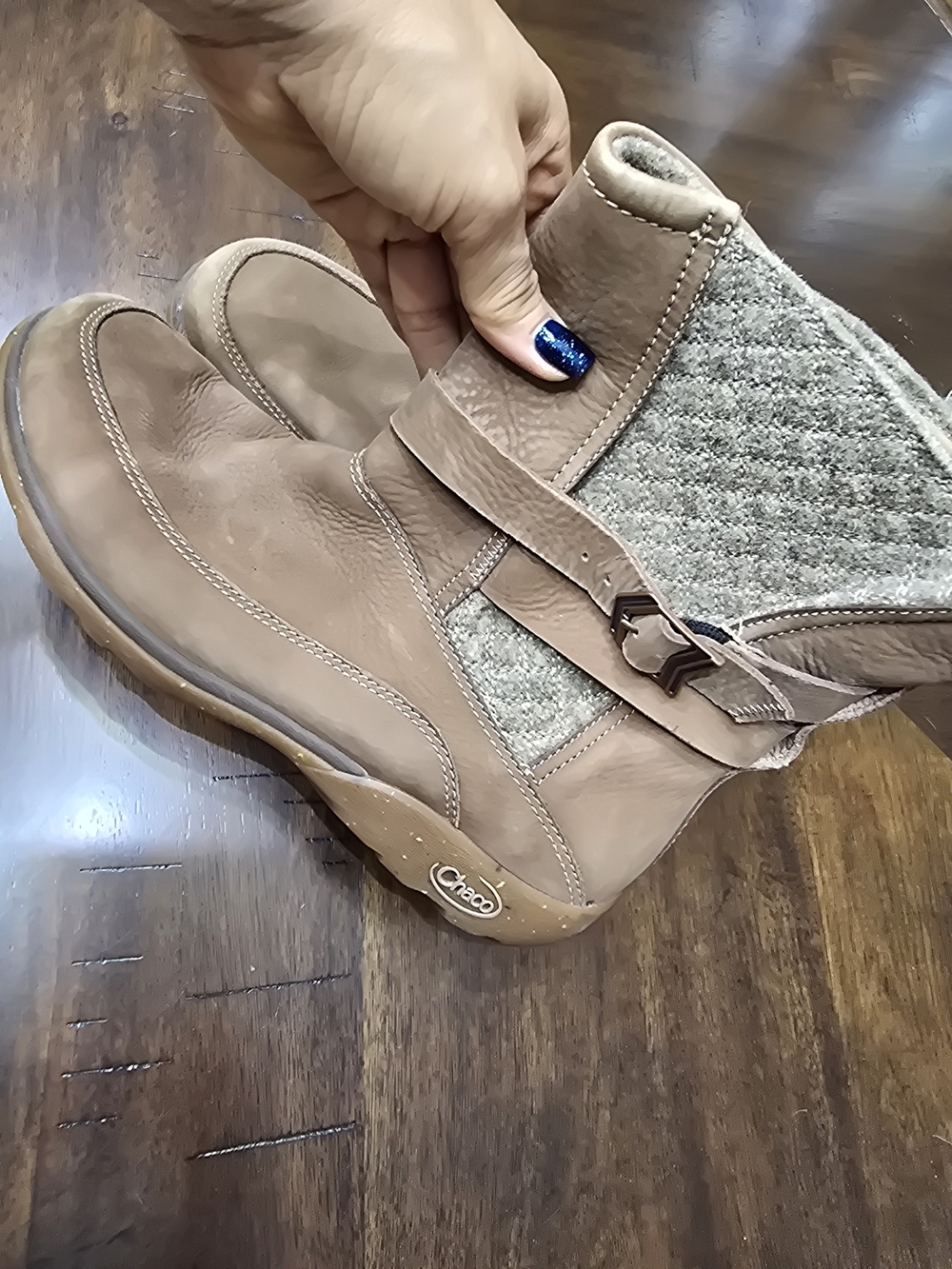 Women's Brown Chaco Leather & Wool Mid-Calf Boot